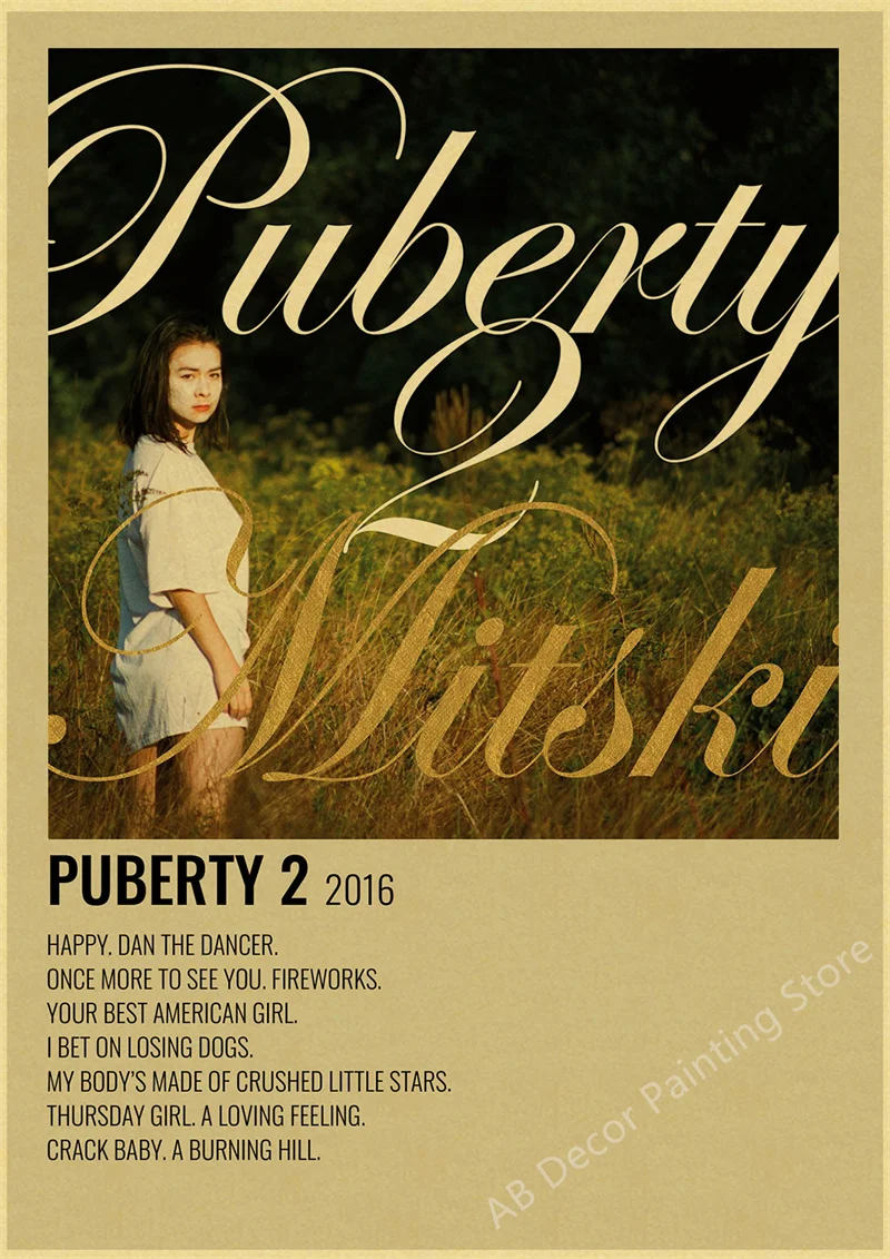 

Плакат Mitski в стиле ретро, крафт-бумага