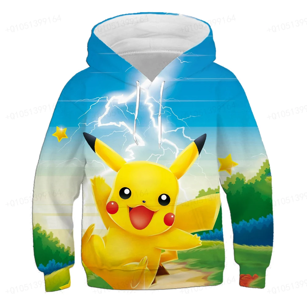 

Осень/Зима 2022 Новинка толстовка одежда для мальчиков Picchu толстовка с 3D принтом из мультфильма Детский Топ Толстовка для девочек