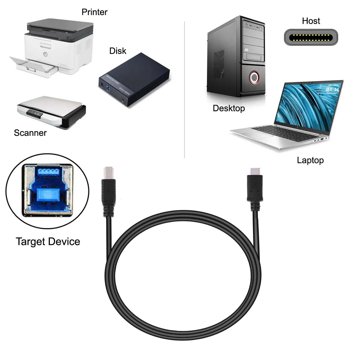 Кабель USB 3 1 Type-C (папа)-USB 0 (папа) | Компьютеры и офис