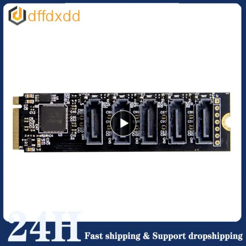 

M.2 Key M Sata3.0 Adapter Pci Express Controller Jmb585 5 Ports Expansion Card For Pc Laptop M.2 To Ngff High-quality Riser New