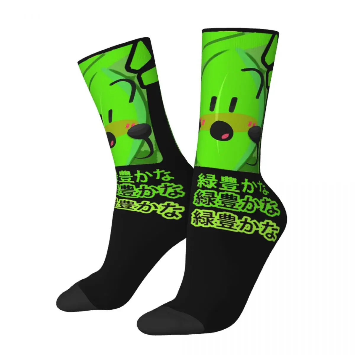 

Hip Hop Vintage Aikon Bfb Leafy Men's Socks Unisex Battle for Dream Island BFDI 4 and X Street Style Seamless Printed Crew Sock