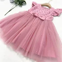 Toddler Girls Princess Dress For Kids Baby Ruffles Lace Flower Embroidery Tutu Prom Gown Children Elegant Party Wedding Clothes