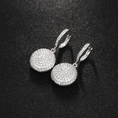 Серебряные серьги-капельки с цирконием