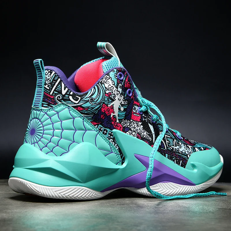 Men's Basketball Shoes Unisex Fashion Running Sneakers Graffiti Street Style Sports Shoes Cushioning Women High Top Gym Trainers