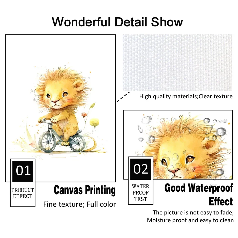 Живопись на холсте со слоном львом тигром зеброй