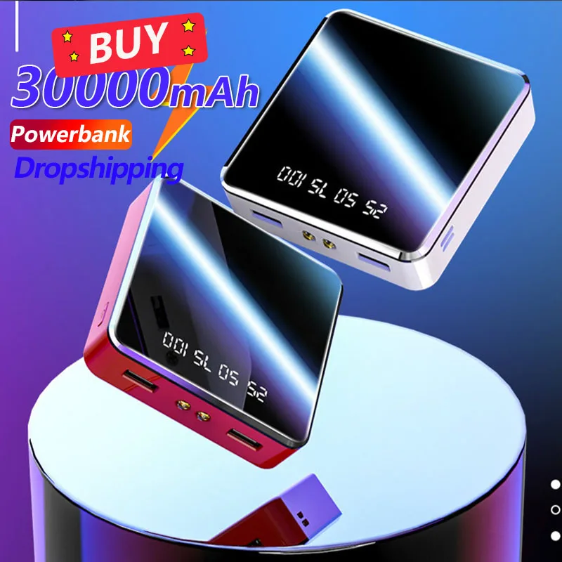 

dropshipping Power Bank Charger 30000mAh Portable External Battery Charger Power Bank with LED Light for IPhone Xiaomi Samsung