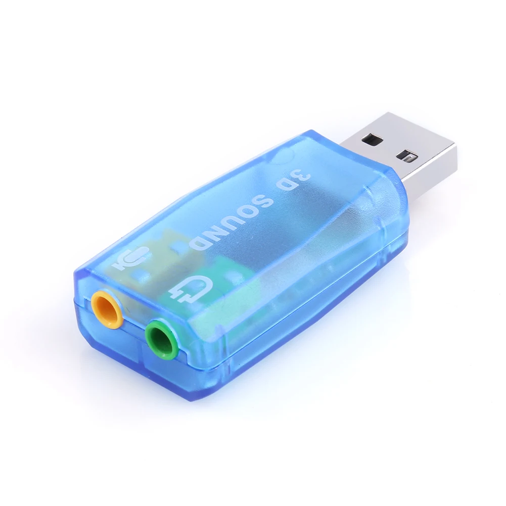 

6 шт., внешняя звуковая карта с USB на 3,5 мм для наушников