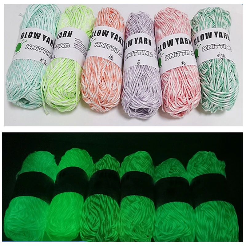 

Novel Knitting Yarn Crochet Glow In The Dark Chunkys Yarn Hand Making Luminous Fine Yarn Wool Knitted Yarn Scarf Accessories