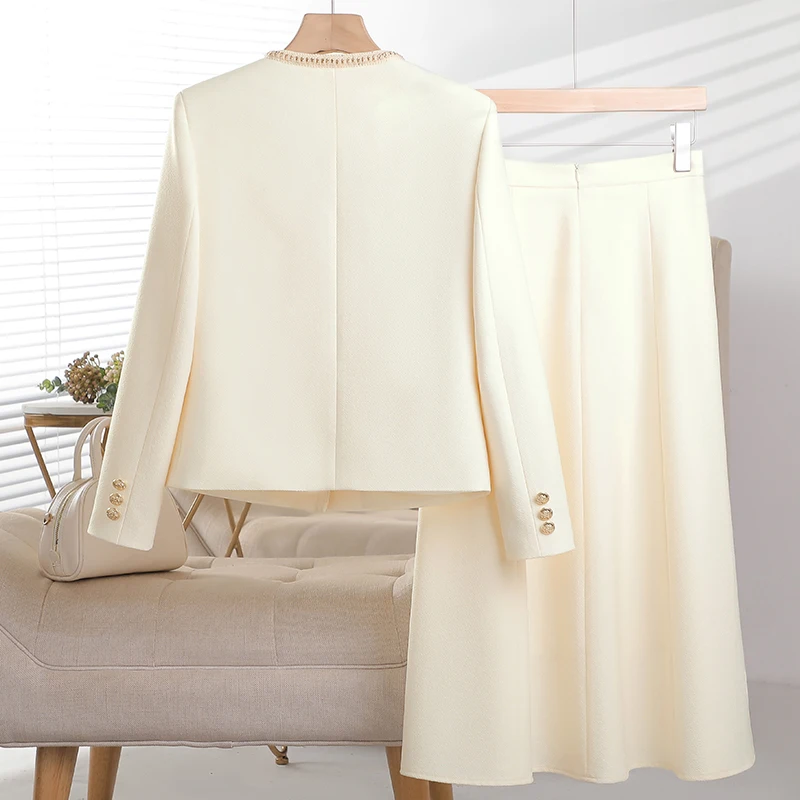 2024 светская классическая стильная куртка с круглым вырезом женская осенняя