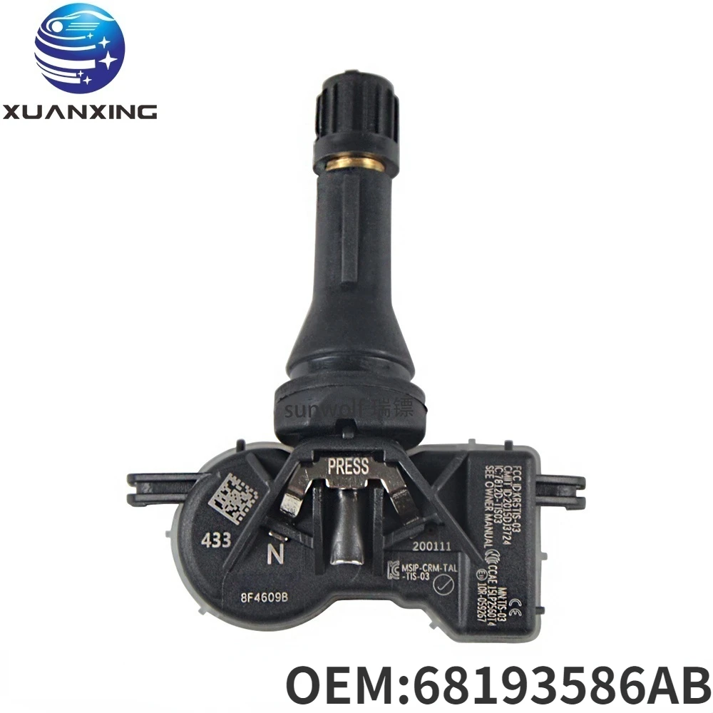 Система контроля давления в шинах 68193586AB, 433 МГц, для Jeep Renegade Dodge Дротика Chrysler