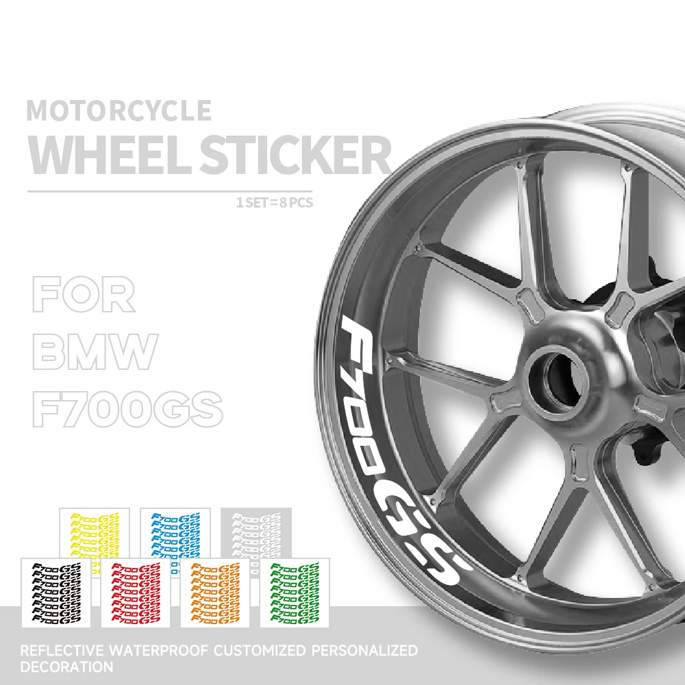 

Motorcycle sticker waterproof decorative wheel stripe logo with reflective MOTO inner ring decal for BMW F700GS