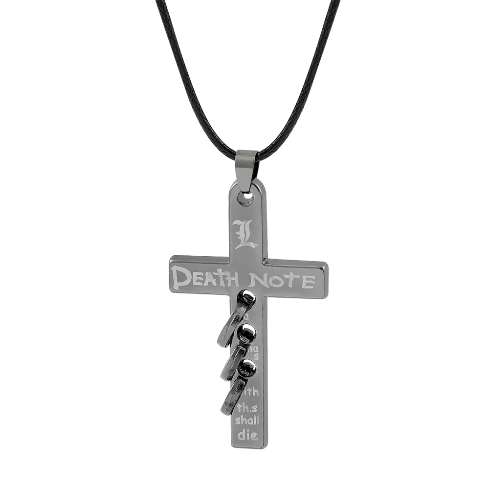 

Anime Necklace Death Note Cross Black Pendant Necklace Women Cosplay Prop Jewelry Gifts