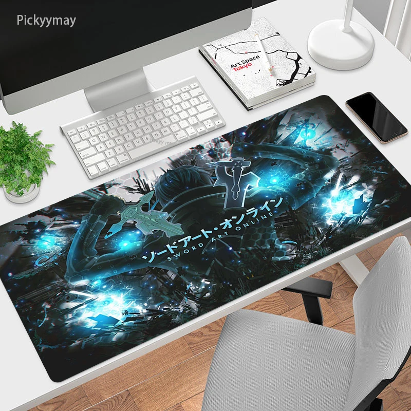 

Anime Mouse Pad Sword Art Online Gaming PC Accessories Large Gamer Keyboard Desk Play Mat Non-Slip Locking Edge Laptop Mousepad