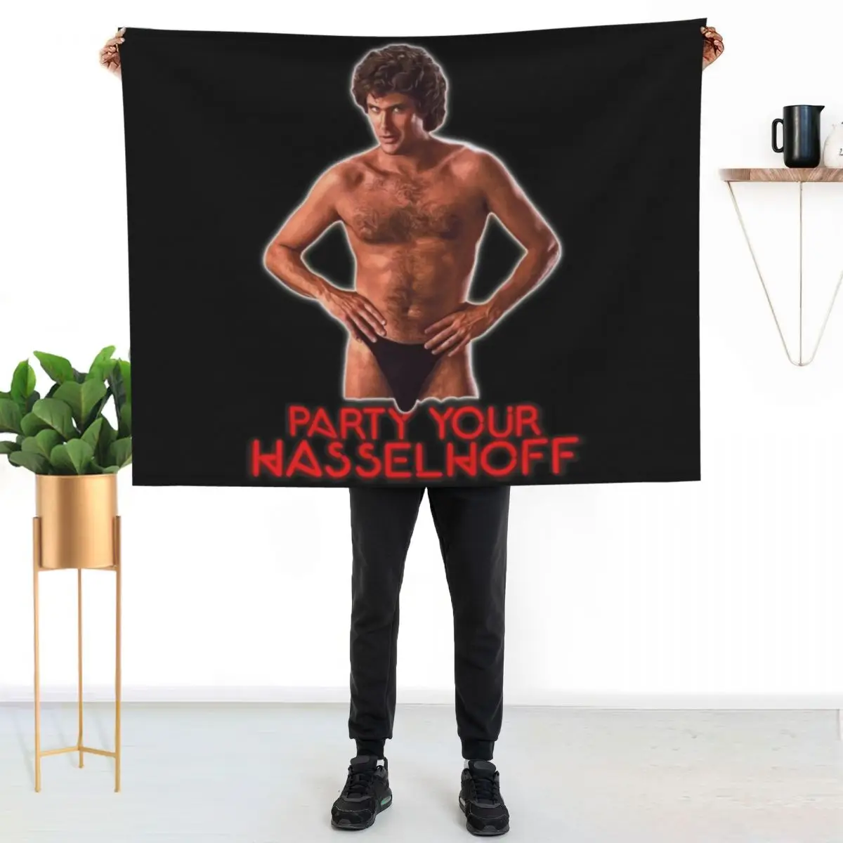 Фото Плед PARTY YOUR HASSELHOFF: прочный и теплый плед для ежедневного домашнего использования №2