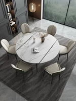Modern luxury anti-scraping board dining table household small-sized Nordic style simple table marble dining table and chair com