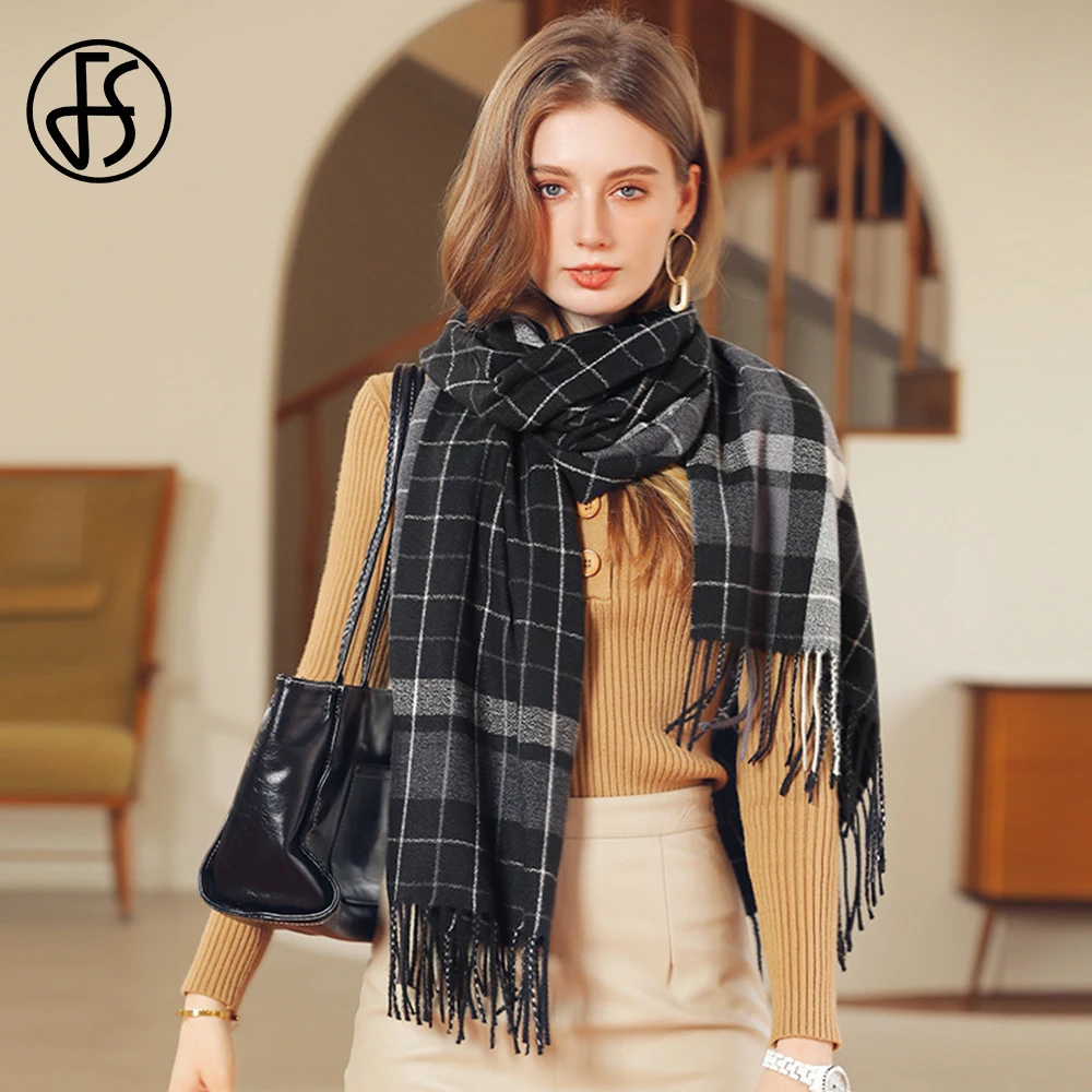 

FS 2022 New Winter Scarf For Women Cashmere Tassel Europe And America Streets Thickened Warm Neck Scarves Pashmina Echarpe