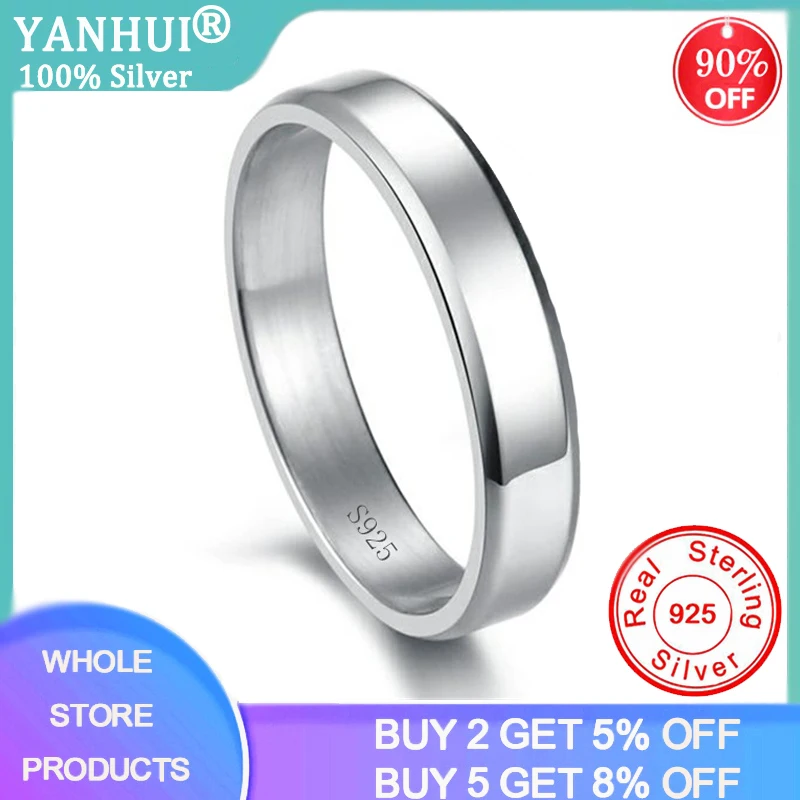 

YANHUI Classic Simple Tibetan Silver Ring Lovers Finger Rings for Women Men Wedding Engagement Statement Jewelry Gift