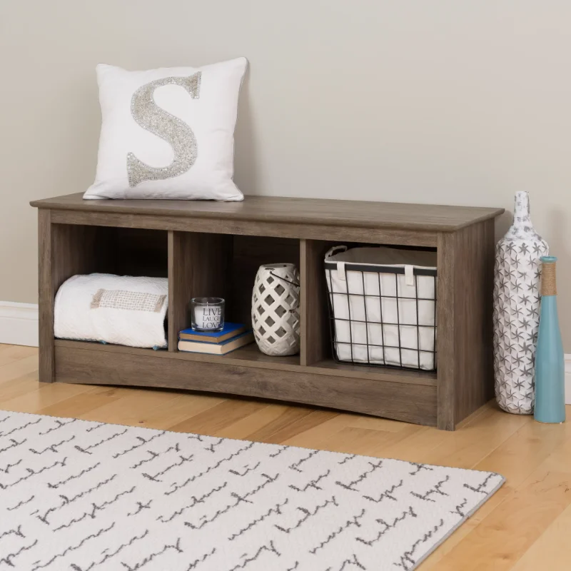 

Prepac Storage Bench, Drifted Gray