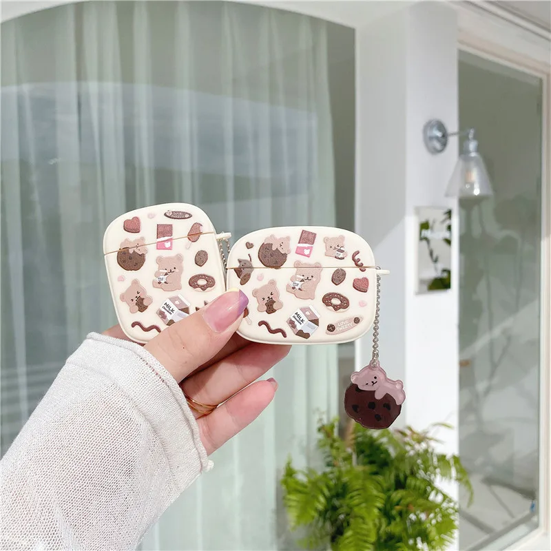 

Cartoon Cute Biscuit Bear Earphone Cover for Apple Airpods Pro2 Case for Airpods 3 3rd Generation AirPod 2 1 Case