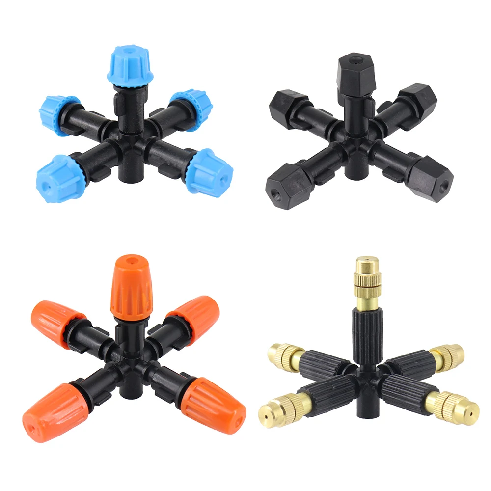 

5-Head Atomization Nozzle Water Control Sprayer Cooling Dust Removal Irrigation Greenhouse Garden Mist Humidification Sprinkler