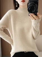 thickened half turtleneck pullover long sleeve knitted bottoming shirt womens sweater slim fit all match autumn and winter new