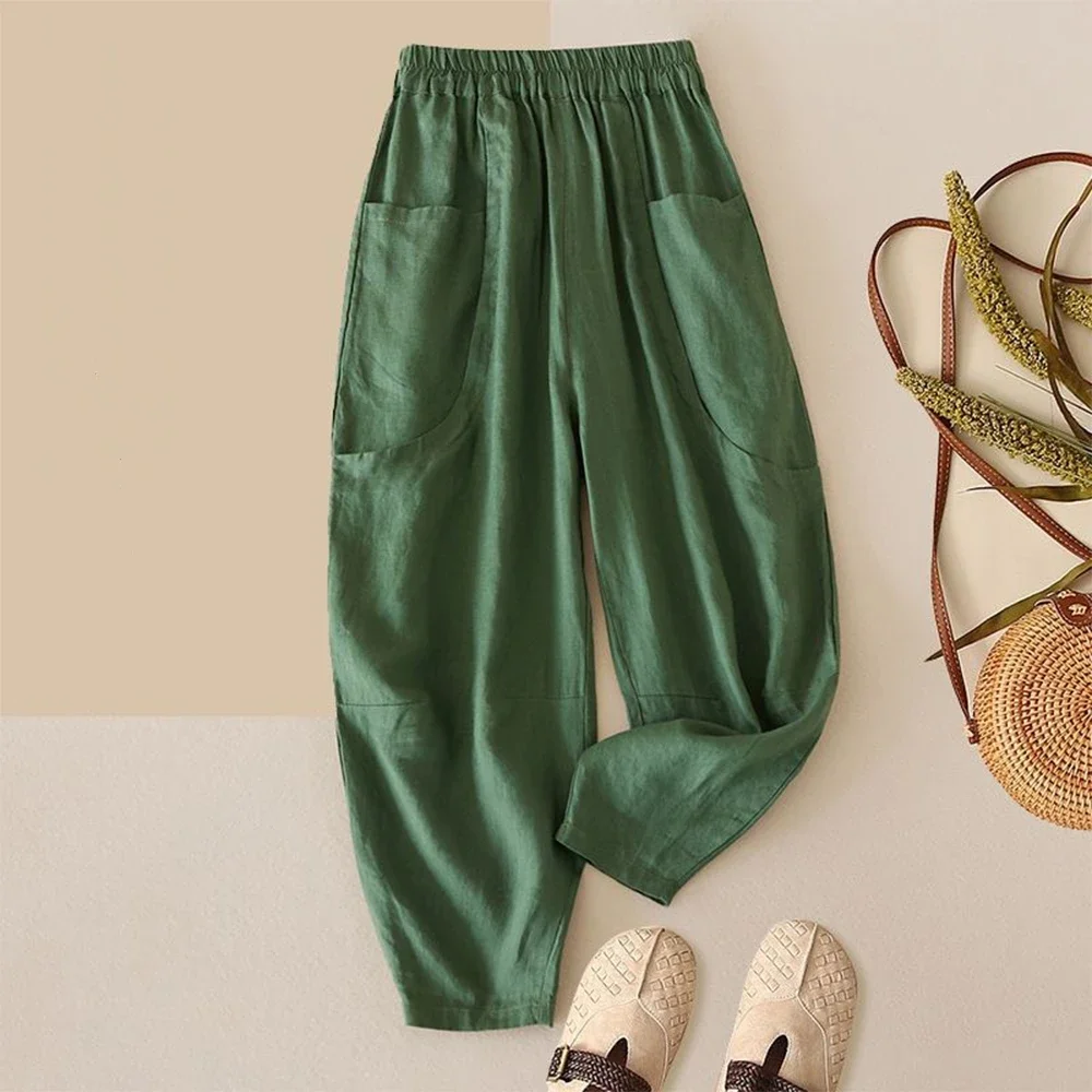 Женские брюки 2025 года новые модные летние тонкие повседневные из репы