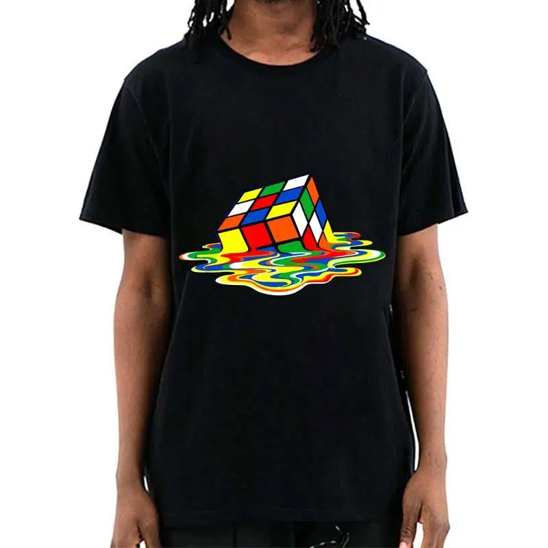 

Summer Cool O-neck Hip Hop T-shirt Men's T-shirt High Quality Magic Square Print For Men T-shirt Casual Street Unisex Tees Tops
