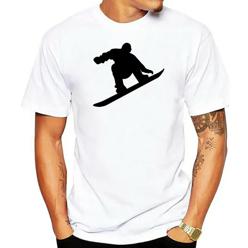 МУЖСКАЯ ФУТБОЛКА SNOWBOARDER SILHOUETTE SNOW WINTER SKI SNOWBOARD BOARD