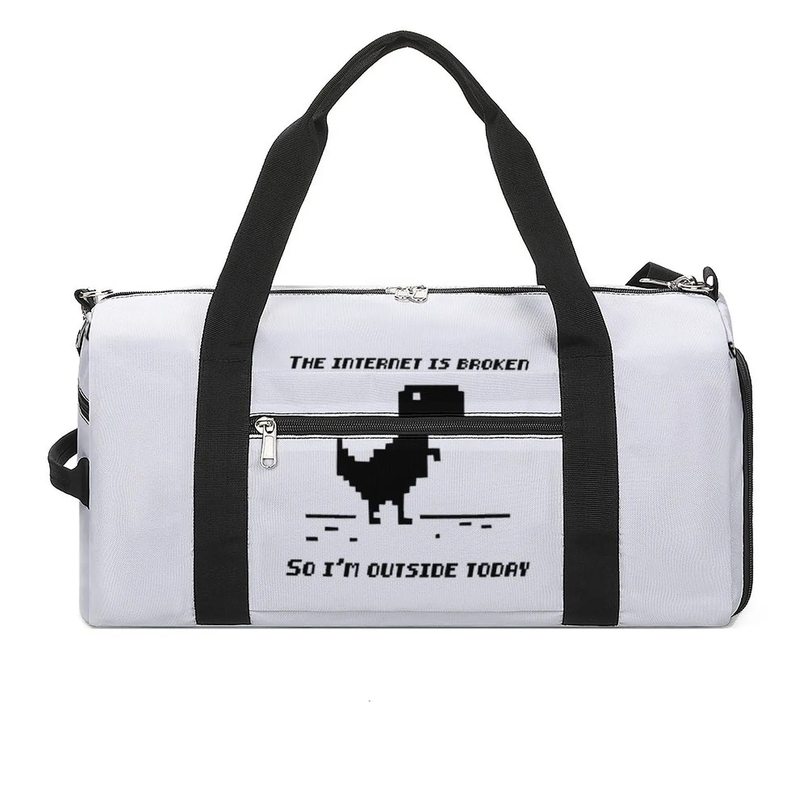 

Сумка для спортзала «Интернет сломан», водонепроницаемый спортивный ретро-мешок с динозавром для плавания, мешок для фитнеса, для пар, веб-страница