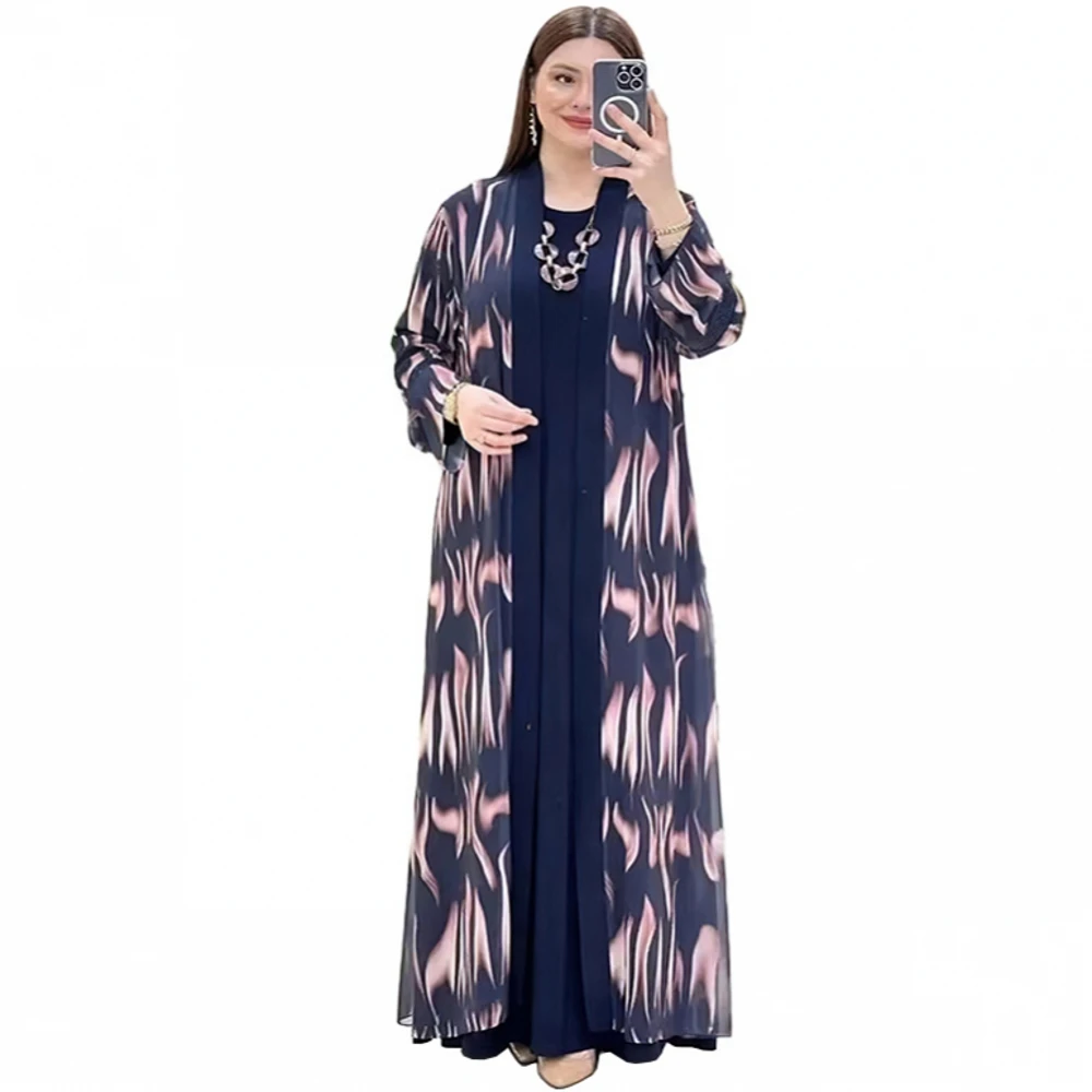 Длинное платье Дубай абайя Турция ислам мусульманское кафтаны юбки вечерние