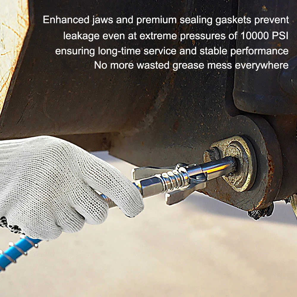 

Штуцер для смазочного пистолета, штуцер для смазки из нержавеющей стали, коннектор для смазки высокого давления 10000 Psi, двойная ручка, наконе...