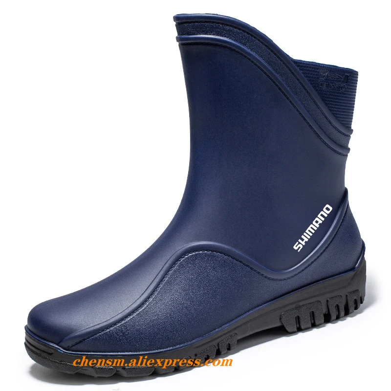 

New Men Fishing Non Slip Rain Boots Fashion Rain Shoes Waterproof Kitchen Shoes 2022 Slip on Rain Shoes Male Wading Shoe