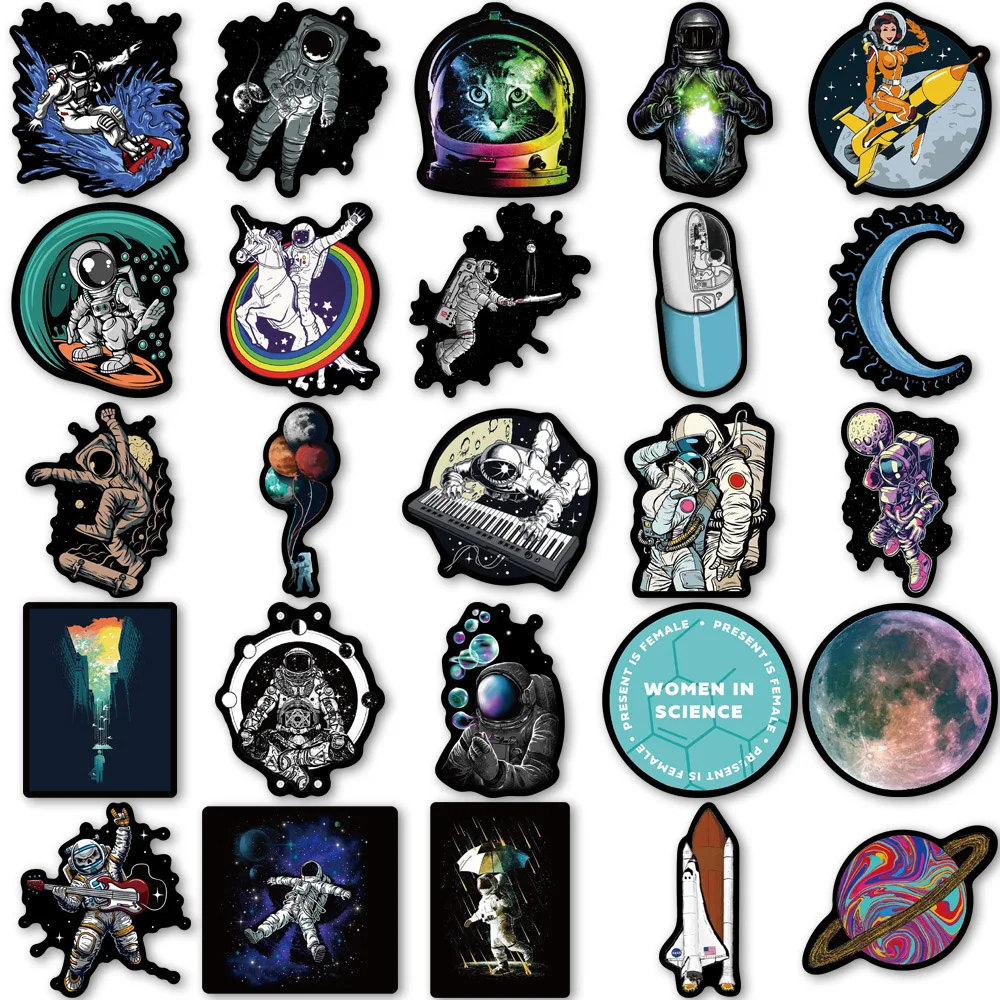 103050pcs outer space astronaut cartoon graffiti stickers anime decals laptop car skateboard luggage cool sticker for kids toy free global shipping