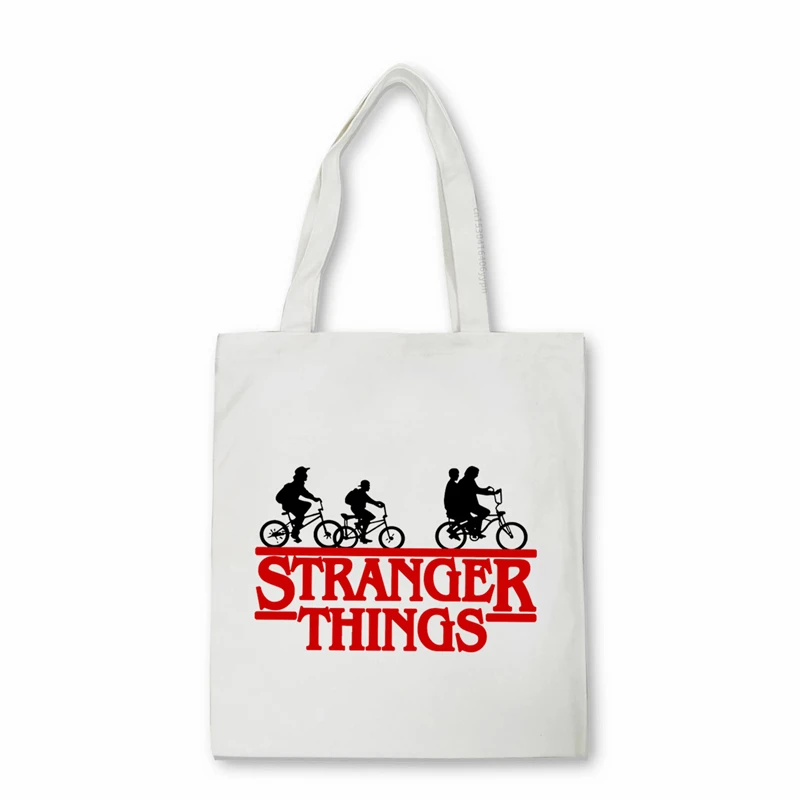 

Cartoon Stranger Things Shopper bag Teenager Boys Girls Travel Bag Harajuku Women canvas bag Eco Large-capacity Shoulder bag