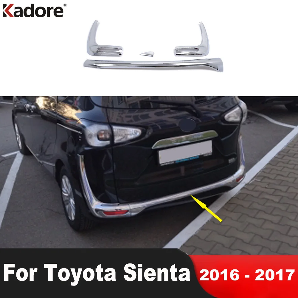 

Rear Bumper Lid Cover Trim For Toyota Sienta 2016 2017 2nd Ge XP170 Chrome Car Tail Fog Light Lamp Foglight Trims Accessories