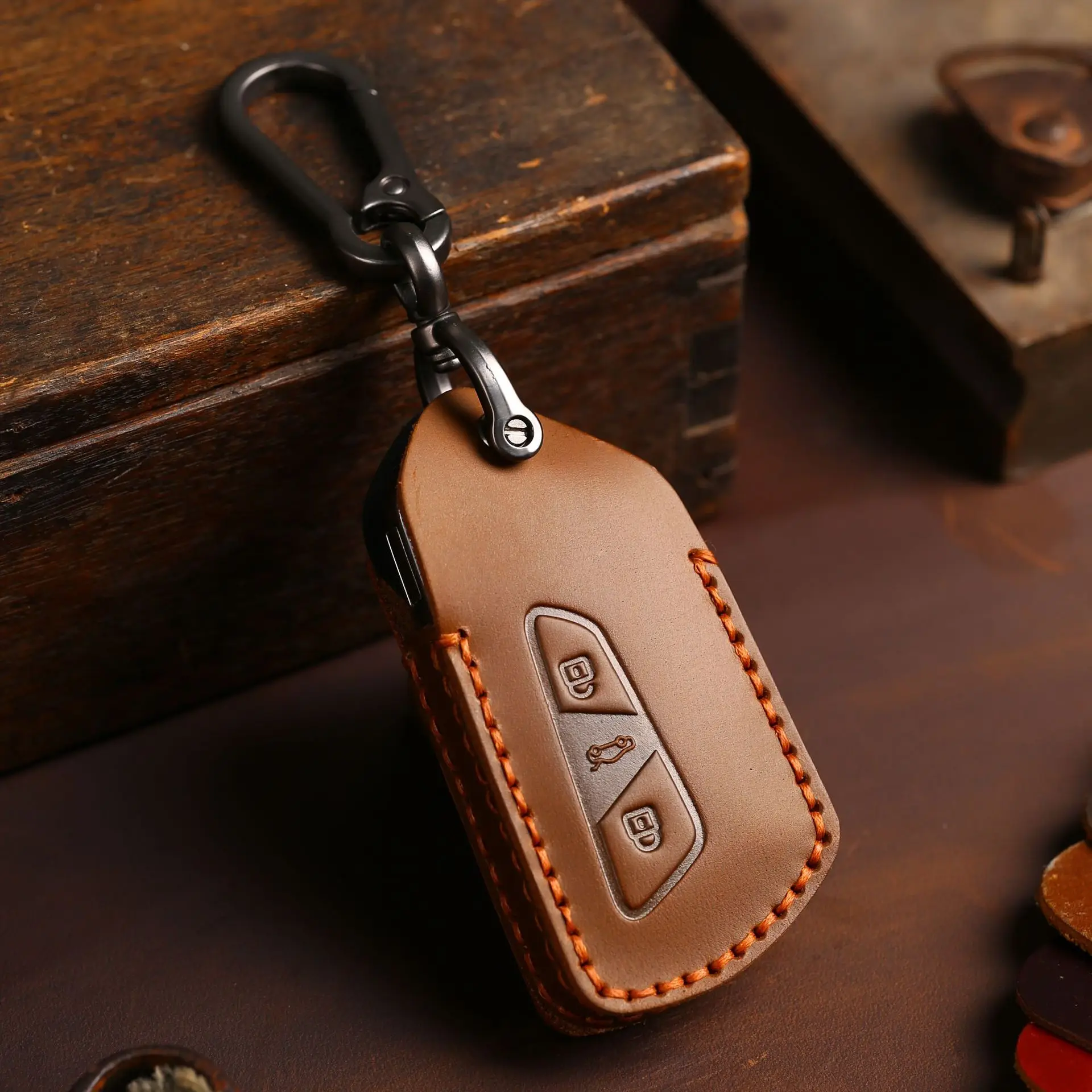 

Fob Car Key Case Cover Leather Keychain Holder Accessories for Volkswagen Vw Golf 8 ID.6X ID.4X ID.6 Crozz for Skoda Octavia Bag