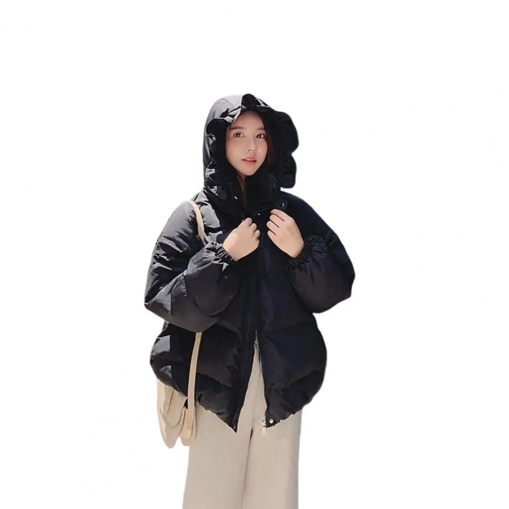 

Oversize Fashion Short Winter Jacke Coat Womens Casual Warm Solid Hooded Down Parka Student Bread Overcoat 2023 New