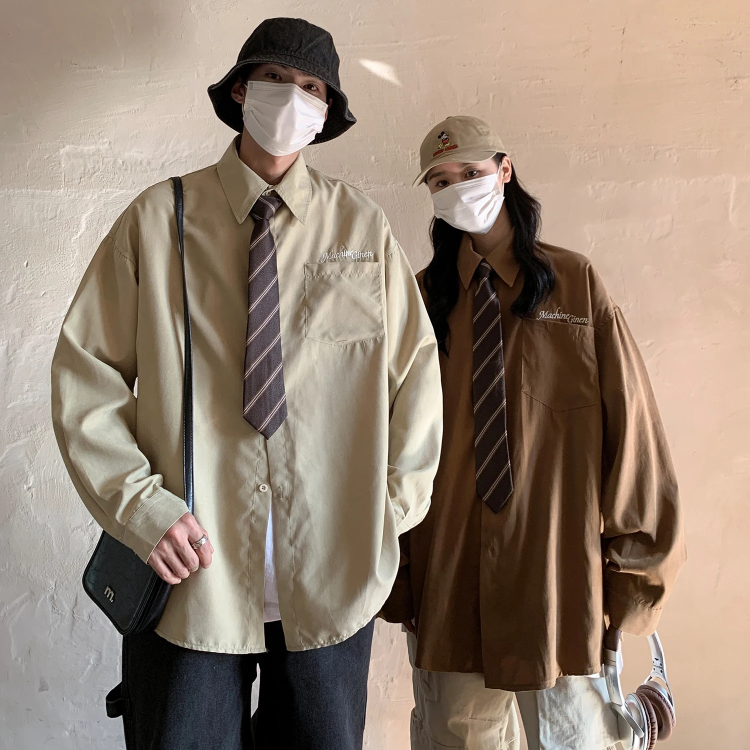 

Мужская свободная рубашка с длинным рукавом, в стиле ретро, 4 цвета