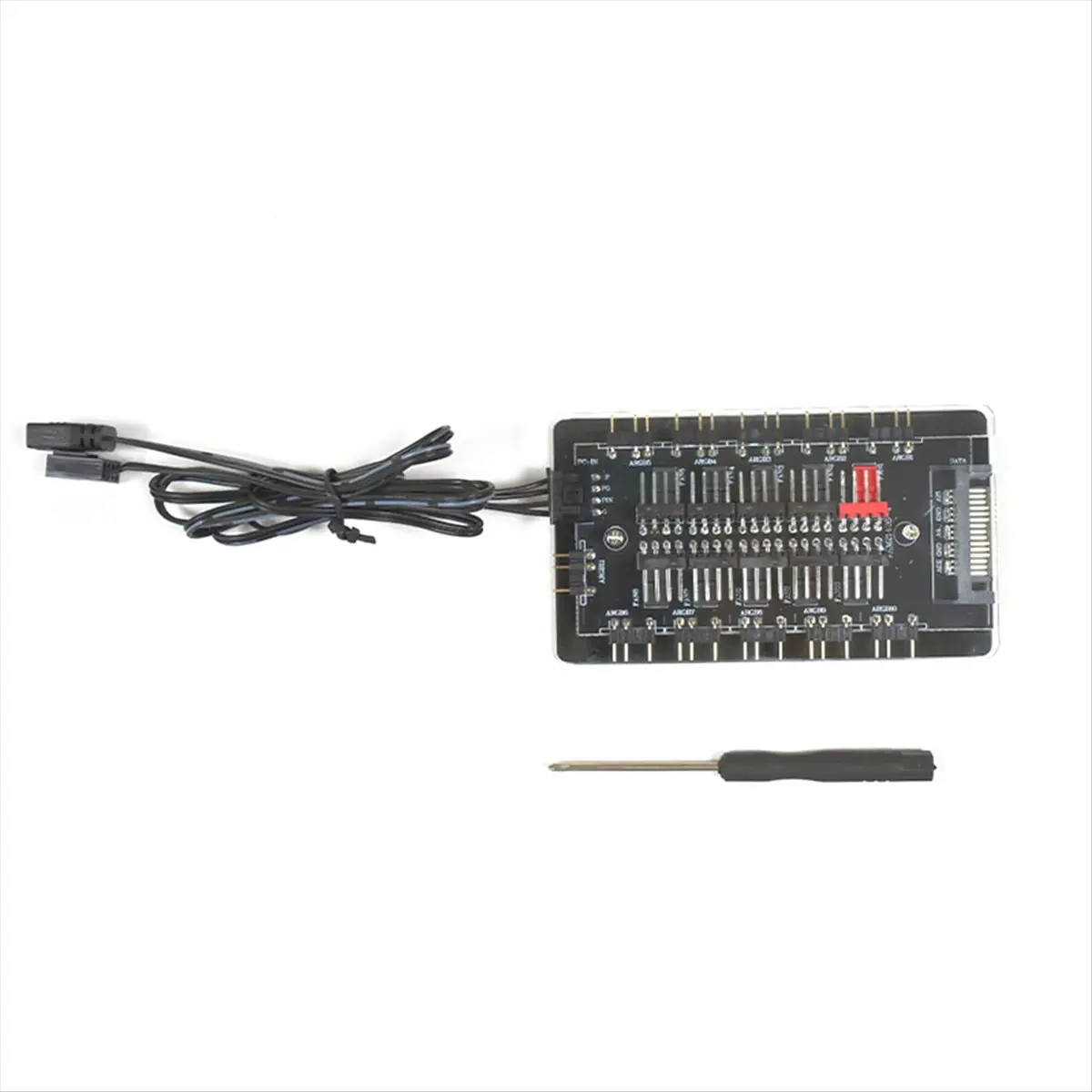 Фото (A16I) ARGB PWM HUB-контроллер для вентиляторов с температурным контролем, синхронизация Shenguang, 10-канальный контроллер подсветки корпуса для двух вентиляторов №4