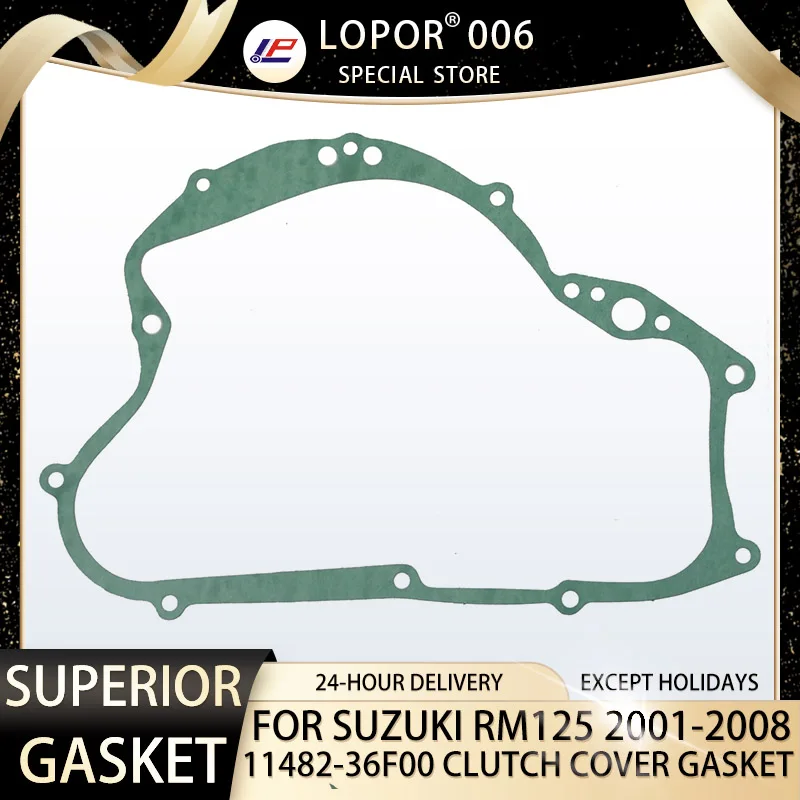 

LOPOR Motorcycle Engine Crankcase Cover CLUTCH Gasket Seal For SUZUKI RM125 2001-2008 RM 125 11482-36F00-000