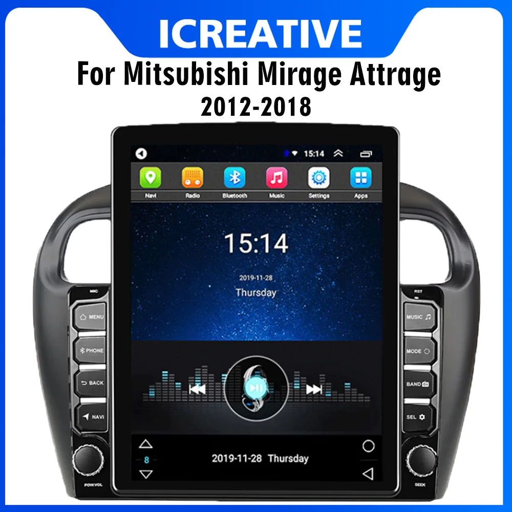 

2 Din 9.7" Tesla Screen Car Multimedia Player 4G Android Autoradio For Mitsubishi Mirage Attrage GT G4 2012-2018 GPS Navigator