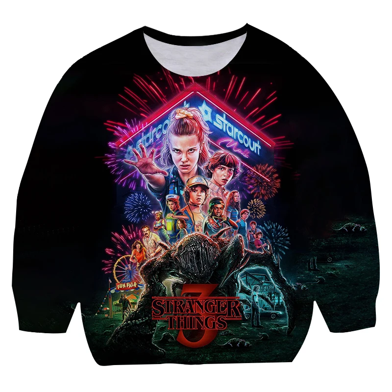 

Свитшот с воротником «очень странные дела» для мальчиков, Осенний свитшот с длинным рукавом для детей, свитшот для девочек «очень странные ...