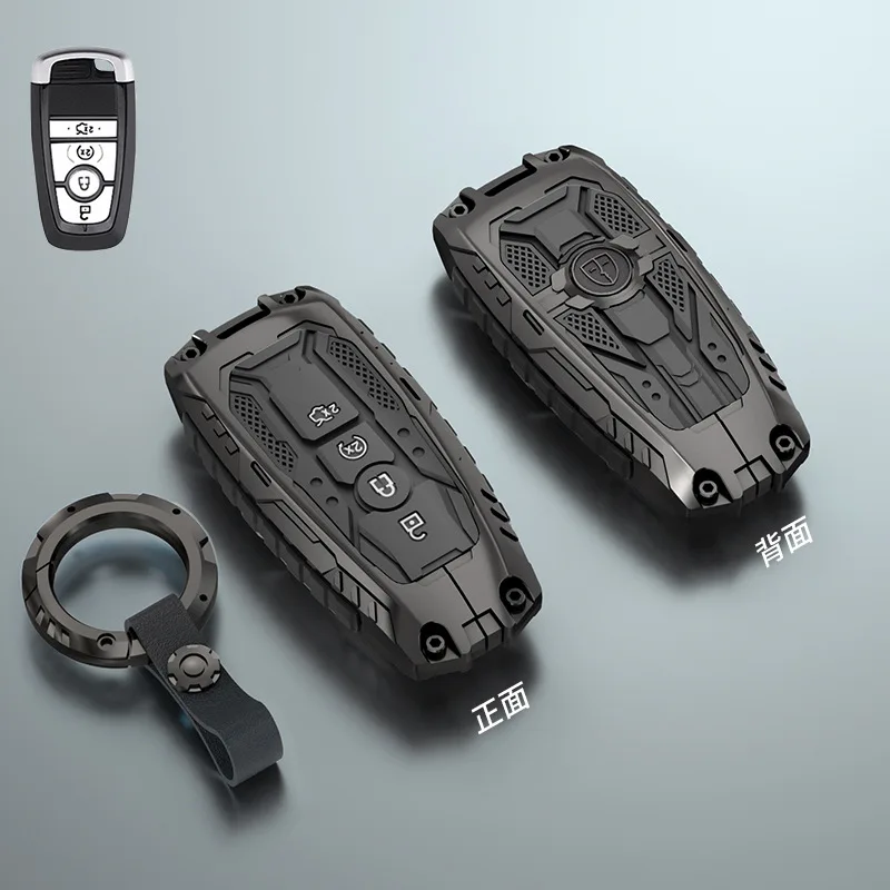 Чехол для ключей от автомобиля из сплава, держатель для ключей, защита для брелока для Ford Mondeo Lincoln Aviator Navigator F150 Raptor Focus, сумка для ключей