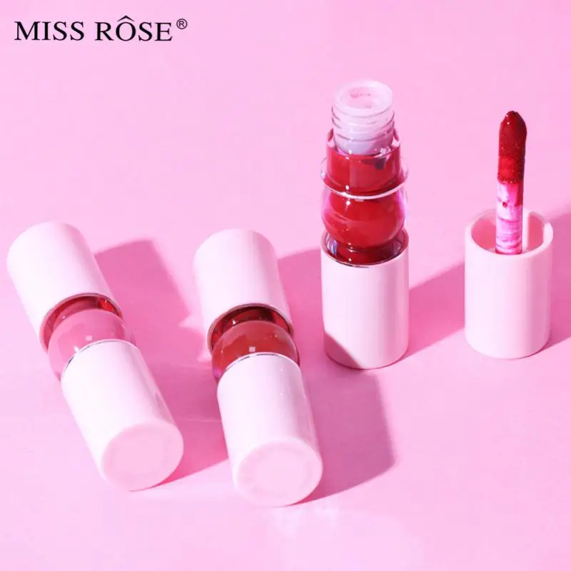 

MISS ROSE Matte Lip Cheek Lip Gloss Velvet Matte Non Fading Non Stick Lipstick Easy To Color Mini Portable Lip Glaze Makeup