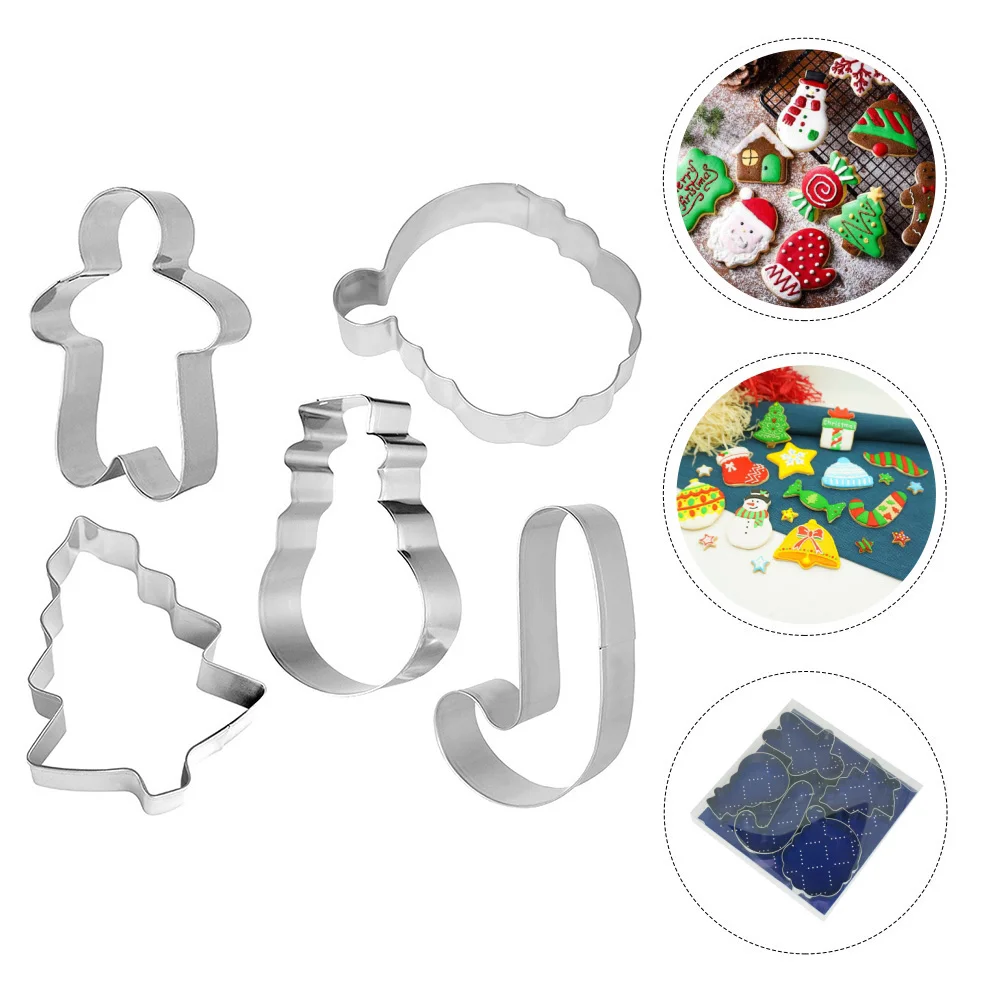 

Cookie Bakingmolds Christmas Snowflakeshapes Prop Stainless Steel Accessory Breadtool Pastry Holiday Set Candy Cane Mould