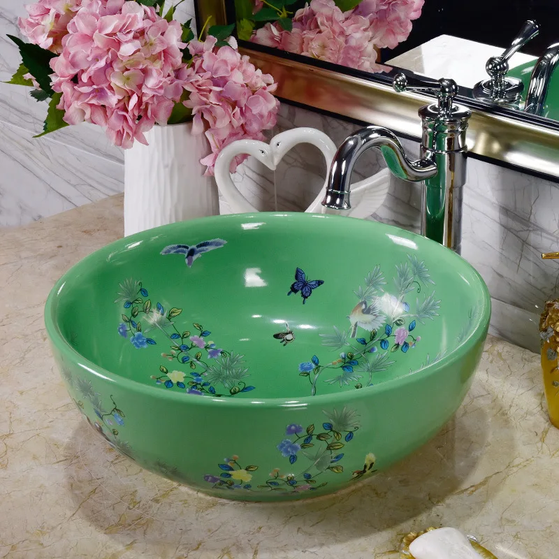 

Rectangular Jingdezhen Bathroom ceramic sink wash basin Counter Top Wash Basin Bathroom Sinks hotel bathroom sink