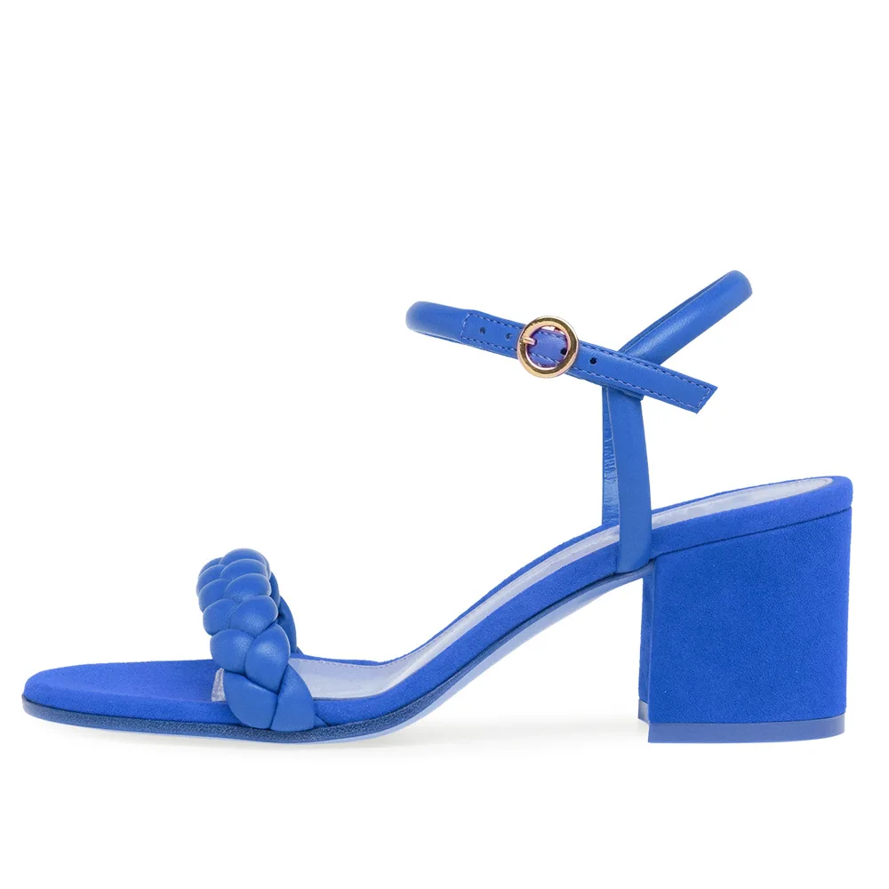 

Round Toe A Word With Sandals Shoes For Women Solid Color Sandalias Mujer Ankle Buckle Chanclas Chunky Heels Ladies Zapatos