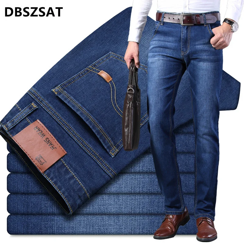 

Men Jeans 2021 winter New Classic Vintae Strait Loose Casual Denim Trousers Business Work Comfortable Oversized Jeans Pant
