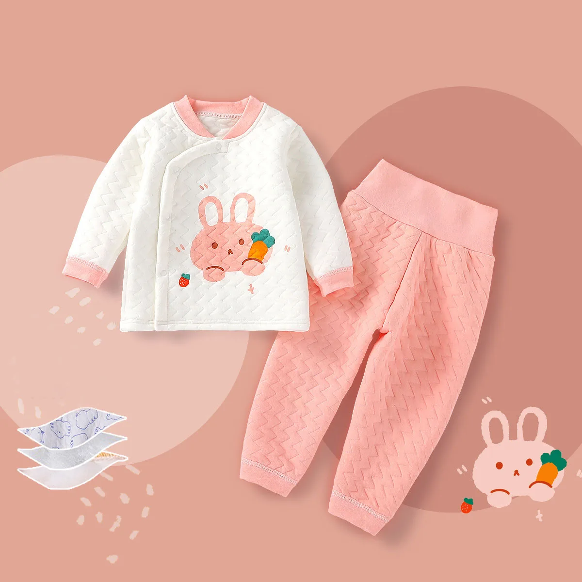

Baby Girl Clothes Set Winter Kid Boy Tracksuit Infant Underwear Toddler Children Pajamas Thicken Top Long Pant 2Pcs Suit A808