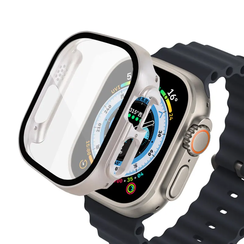 

Glass+Case For Apple Watch Ultra 49mm Smart watch PC Screen Protector Bumper Tempered case cover Accessories iwatch series Ultra